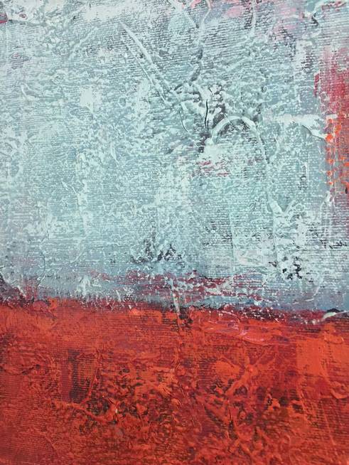 Red Blue Modern - hand-painted custom canvas art